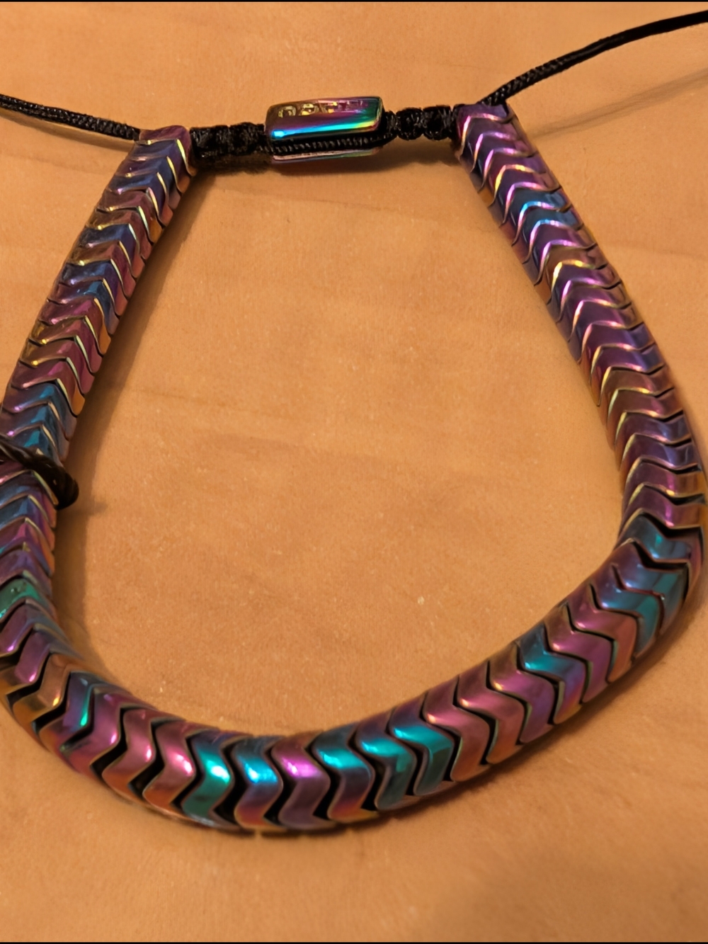 Iridescent Chevron Link Necklace - Multicolor